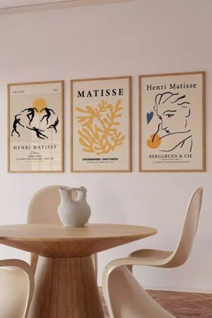 Poster 3 Adet Henri Matisse ta Kuşe Kalın