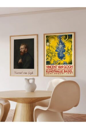 Poster Vincent Van Gogh Kuşe Kalın2 Adet Duvar Dekorasyonu