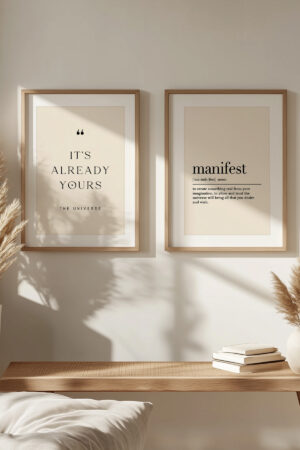 2'li Kuşe Poster Manifest Afirmasyon Olumlama Pinterest Motivasyon It's Already Yours Şans Tezahürü