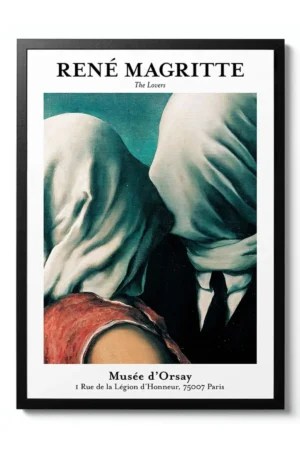 Poster Aşıklar - Rene Magritte - The Lovers Kuşe Kalın
