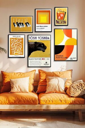 Kağıt Poster 6 Adet Klee Negroni Bauhaus Kuşe Kağıt Poster
