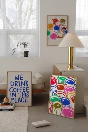 Kağıt Poster Coffee Kahve Kağıt Poster Minimalist Modern 3'lü Duvar Dekorasyonu