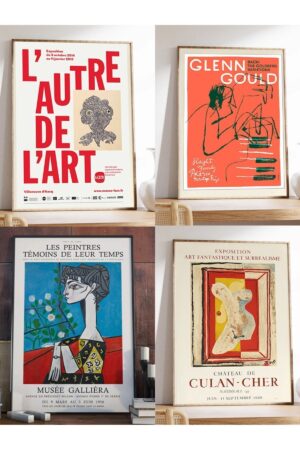 Kağıt Poster Modern Sanat Exhibition Seti Kuşe 4 Adet