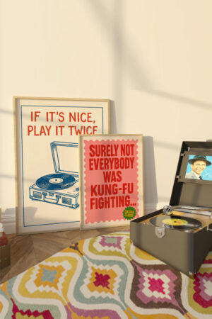 Poster - 2'li Pay Twice Tipografi Sözlü Minimalist Poster
