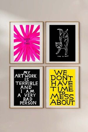Poster David Shrigley Illüstrasyon 4 Adet A5 Boyut