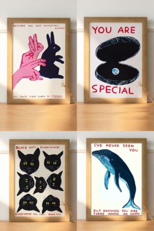 Poster David Shrigley Illüstrasyon 4 Adet A5 Boyut