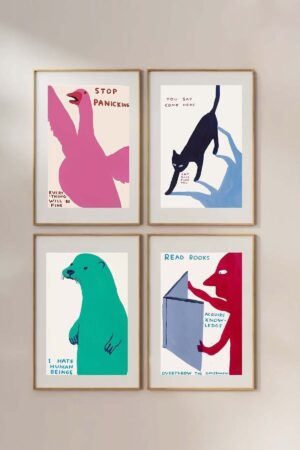 Poster David Shrigley Illüstrasyon 4 Adet A5 Boyut