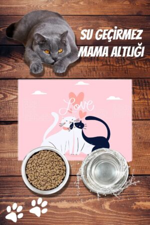 Kedi Mama Altlığı Plastik Pvc Kaplama Extra Extra Ince - Su Geçirmez Silinebilir