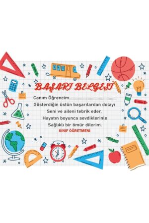 Anaokulu - Ilkokul Yıl Sonu Mezuniyet Başarı Belgesi Sertifika Basımı 28 Adet