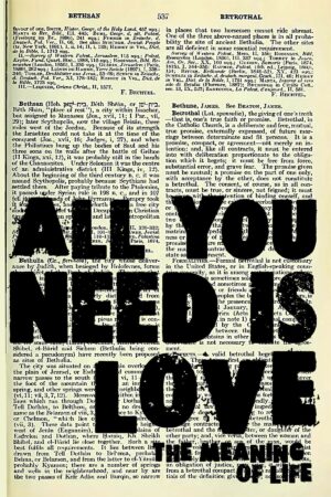 Poster John Lenon All You Need Is Love Gazete Paper Vintage Kuşe Kalın