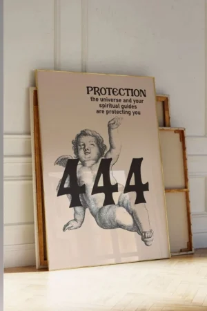 Kağıt Poster- 444 Melek Sayıları - Korunma Protect Your Energy