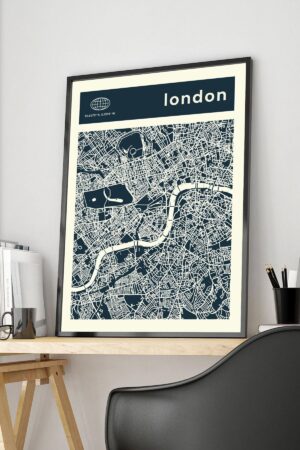 Poster Londra - Şehir Haritası Kuşe Kalın