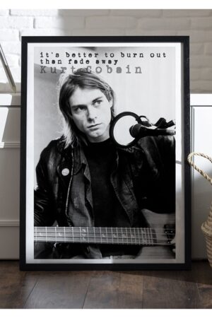 Poster Nirvana Kurt Cobain Kuşe Kalın
