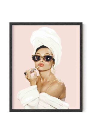 Poster Bornozlu Audrey Hepburn Duvar Sanatı Vogue