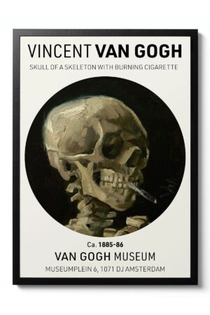 Poster Skull With Cigarette - Vincent Van Gogh Kuşe Kalın