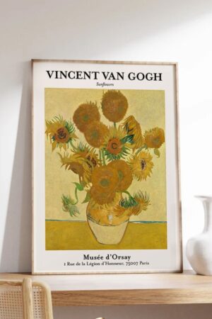 Poster Sunflowers - Vincent Van Gogh Ayçiçekleri Kuşe Kalın Dekoratif