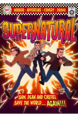Poster Supernatural Dizi Afişi Çizgi Roman Kuşe Kalın