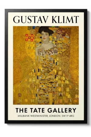 Kağıt Poster Gustav Klimt Adele Bloch Bauer Sanatsal Kuşe Duvar Dekorasyonu