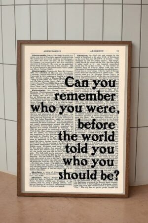Poster Can You Remember Who You Were Ansiklopedi Sayfası Kuşe Kalın