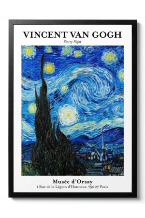 Poster Van Gogh Yıldızlı Gece Kuşe Kalın