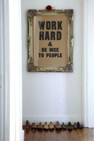 Poster Work Hard Be Nice To People Kuşe Kalın