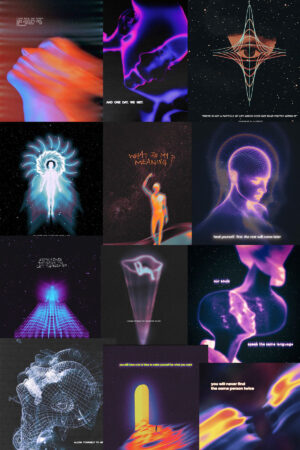 KARTPOSTAL   Poster Cyber Punk Manifest Simülasyon Uzay Space Aura Our Souls Frekans