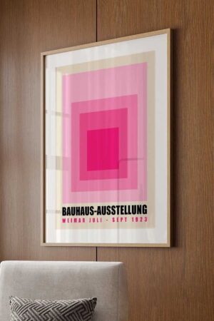 Kağıt Poster Bauhaus Modern Minimalist Pembe