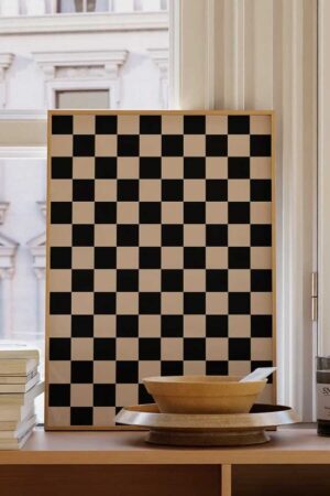 Kağıt Poster Dama Kare Modern Minimalist