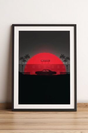 Kağıt Poster Drive Nightcall Sunset Car Retro - Ryan Gosling - Kuşe