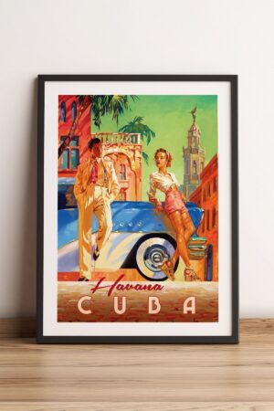 Kağıt Poster Küba Retro Vintage - Kuşe