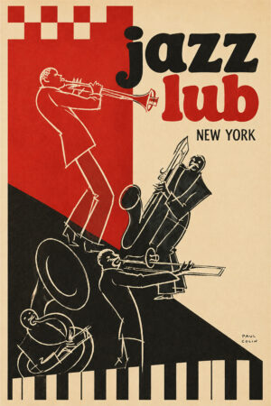 Poster - Jazz Club New York - Vintage Cafe Bar Kalın Kuşe Kağıt