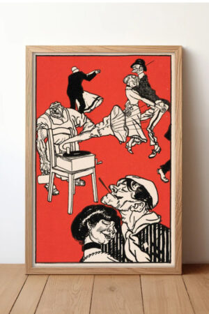 Poster - Vintage Red Jazz Illustration - Retro Art Aesthetic Kalın Kuşe Kağıt