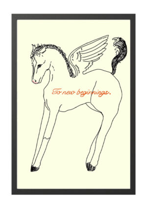 Poster - Pegasus Horse Drawing - Mythology Aesthetic Kalın Kuşe Kağıt