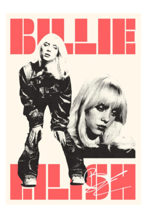 Poster - Billie Eilish Mavi Dudak - Modern Pop Sanat Posteri