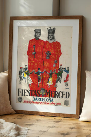 Poster - Fiestas Merced Barcelpona Kral Kraliçe