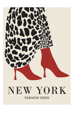 Poster - Kırmızı Topuklar Stiletto Leopar Desen