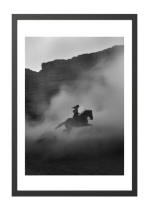 Poster - Rider In Fog - Minimal Western Kalın Kuşe Kağıt