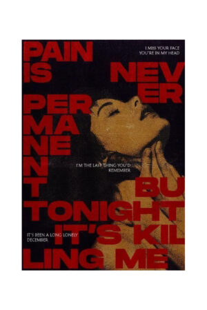 Poster - Pain is Permanent - Bold Red Dramatic Typography