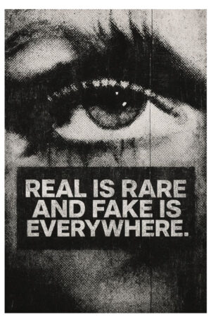 Poster - Real is Rare Fake is Everywhere - Eye Close-up Art