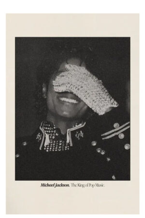 Poster - Michael Jackson Blindfolded Smile - Dramatic Black and White Portrait