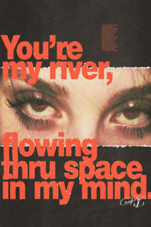 Poster - You're My River Flowing - Retro Eyes Close-up Art