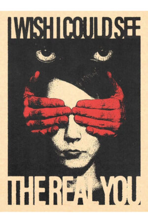 Poster - I Wish I Could See - Surreal Eye Mouth Typography