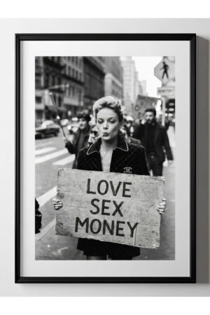 Poster - Love Money Sex Manifest Şehir Manzarası - Romantik Fotoğraf Posteri