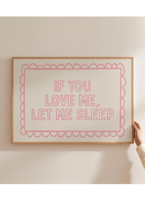 Poster - Pink Love You Let It Be - Romantik Typografi Wall Art