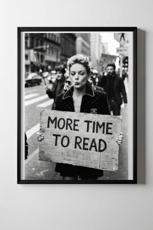 Poster - More Time To Read Sokak - Siyah Beyaz Motivasyonel