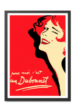 Poster - Kırmızı Saçlı Kadın Vintge Poster Moda Wall Art