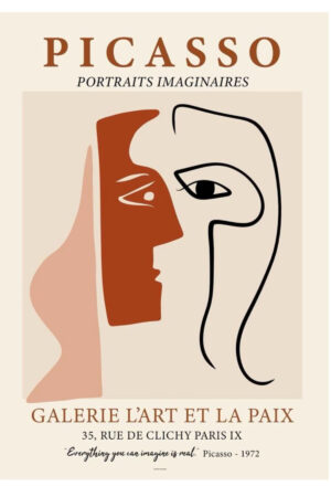 Poster - Picasso Yüz Portresi - Modern Kübist Sanat Baskısı