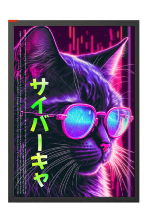 Kağıt Poster - Kedi Posteri Cat Kedzilla Kedi İllüstrasyonu Kediseverlere
