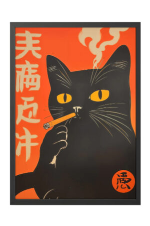 Kağıt Poster - Kedi Posteri Cat Kedzilla Kedi İllüstrasyonu Kediseverlere