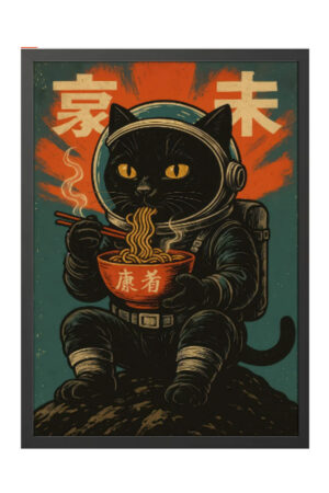 Kağıt Poster - Kedi Posteri Cat Kedzilla Kedi İllüstrasyonu Kediseverlere